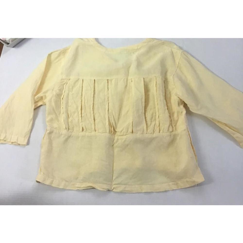 Click Color Me Cotton Size Medium Linen Lagenlook Linen Blouse Back Multi Split - Picture 7 of 10